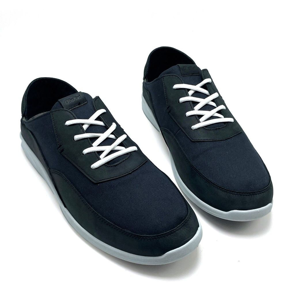 OLUKAI Kihi Mens Shoe Sz 13 Lace Up Textile/Leather Sneaker 10447-LRLR LAVA ROCK